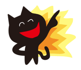 More overaction black cat sticker #5038039