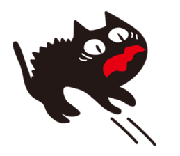 More overaction black cat sticker #5038043