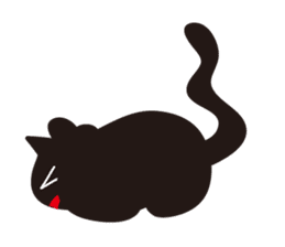 More overaction black cat sticker #5038044