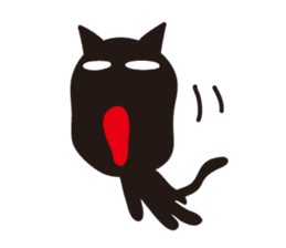 More overaction black cat sticker #5038052