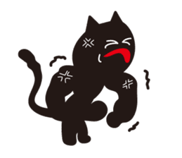 More overaction black cat sticker #5038059