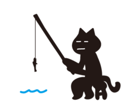 More overaction black cat sticker #5038065