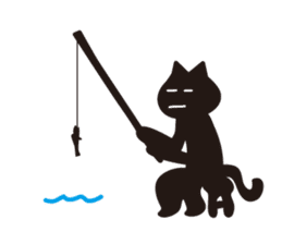 More overaction black cat sticker #5038065