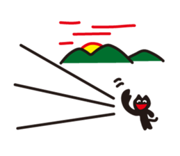 More overaction black cat sticker #5038067