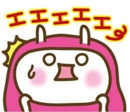 Cute Pink costume rabbit sticker #5038449