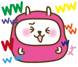 Cute Pink costume rabbit sticker #5038452