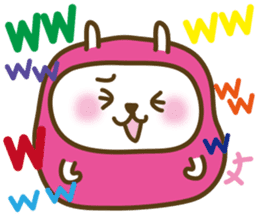 Cute Pink costume rabbit sticker #5038452