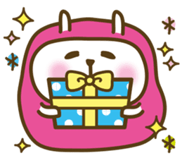 Cute Pink costume rabbit sticker #5038459