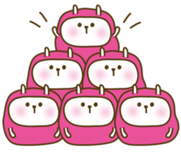 Cute Pink costume rabbit sticker #5038466