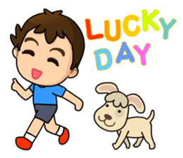 A-kuei and his lovely dog sticker #5038671