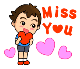 A-kuei and his lovely dog sticker #5038679