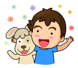 A-kuei and his lovely dog sticker #5038692