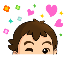 A-kuei and his lovely dog sticker #5038697