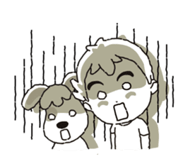 A-kuei and his lovely dog sticker #5038699