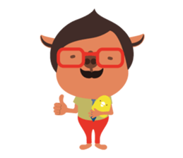 Piglet and birds sticker #5038929