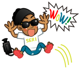 Selfie boy  and Hawaiian cute fat cat sticker #5041754