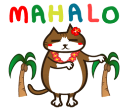 Hawaiian relaxing fat cat ViVi sticker #5042113