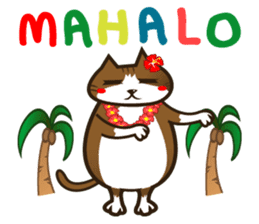 Hawaiian relaxing fat cat ViVi sticker #5042113