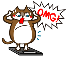 Hawaiian relaxing fat cat ViVi sticker #5042118