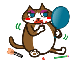 Hawaiian relaxing fat cat ViVi sticker #5042122