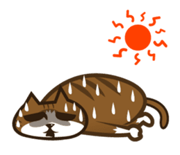 Hawaiian relaxing fat cat ViVi sticker #5042129