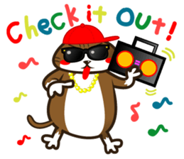 Hawaiian relaxing fat cat ViVi sticker #5042133