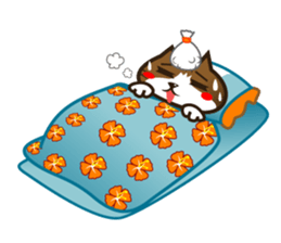 Hawaiian relaxing fat cat ViVi sticker #5042141