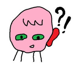 Pink face of carefree space germs. sticker #5045942