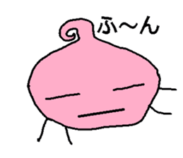 Pink face of carefree space germs. sticker #5045946