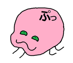 Pink face of carefree space germs. sticker #5045949