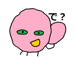 Pink face of carefree space germs. sticker #5045953