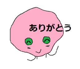 Pink face of carefree space germs. sticker #5045956