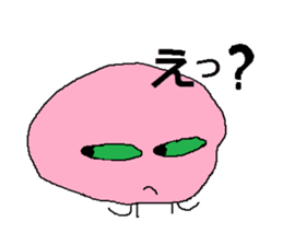 Pink face of carefree space germs. sticker #5045959