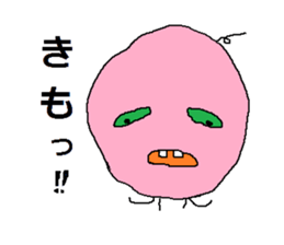 Pink face of carefree space germs. sticker #5045963