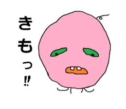 Pink face of carefree space germs. sticker #5045963