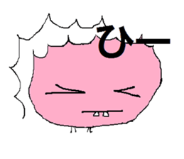 Pink face of carefree space germs. sticker #5045967