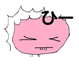 Pink face of carefree space germs. sticker #5045967