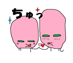 Pink face of carefree space germs. sticker #5045981