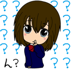 Sticker of a female high school student sticker #5045982