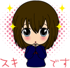Sticker of a female high school student sticker #5045983