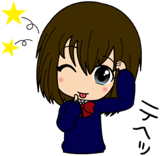 Sticker of a female high school student sticker #5045984