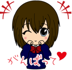 Sticker of a female high school student sticker #5045986