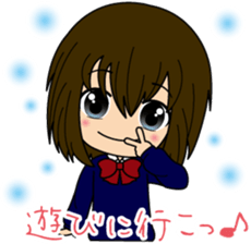 Sticker of a female high school student sticker #5045987