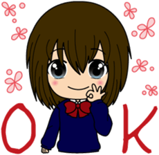 Sticker of a female high school student sticker #5045989