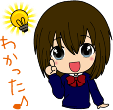 Sticker of a female high school student sticker #5045993