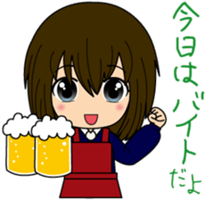 Sticker of a female high school student sticker #5045995