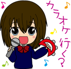 Sticker of a female high school student sticker #5045996