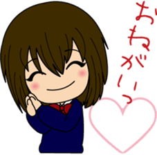 Sticker of a female high school student sticker #5045997