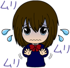 Sticker of a female high school student sticker #5045999