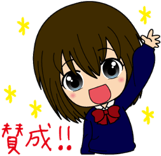 Sticker of a female high school student sticker #5046005